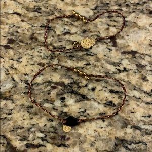 Threaded Alex and Ani duo bracelets